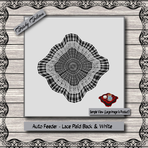 Lace Auto Food Mat - Black & White