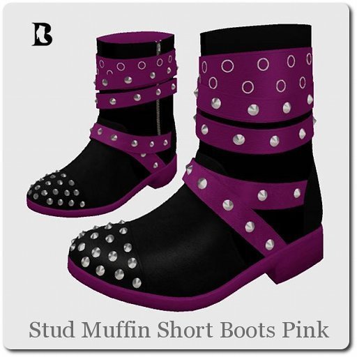 Blackburns Stud Muffin Mesh Short Boots Pink