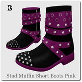Blackburns Stud Muffin Mesh Short Boots Pink