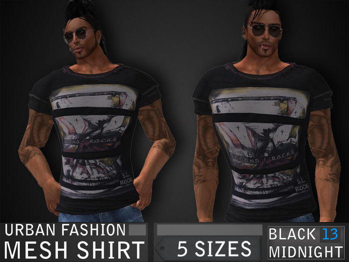 Mesh Double t-Shirt rocks (BlackMidnight13)