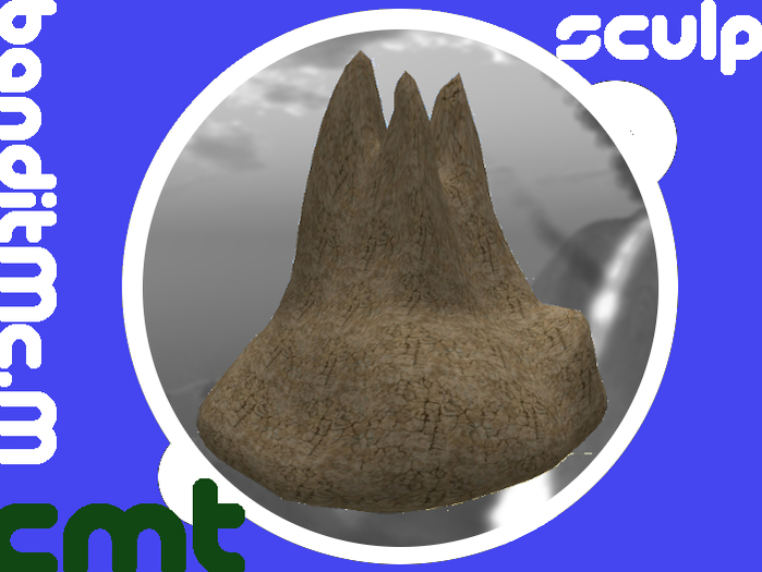Sculpted Mountain with 3 peaks No.1