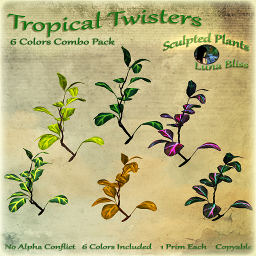 Tropical Twisters - 6 Colors - Sculpted Plants