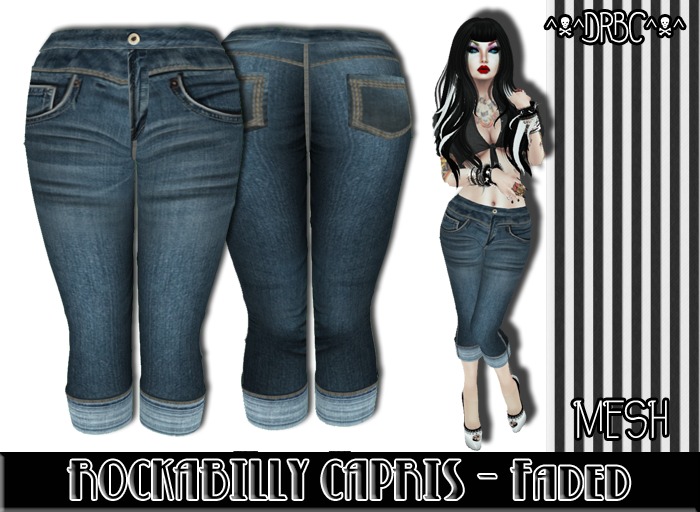 ^v^DRBC^v^ Rockabilly Capris - Faded