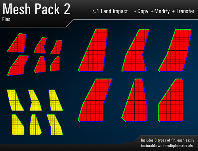 [Greeble] Mesh pack 2: Fins 1 (boxed)