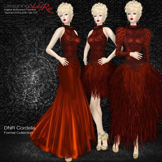 Second Life Marketplace - *DNR* Cordelia Formal Gown & Dress in Red