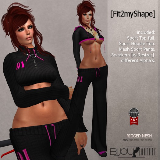 [Bijou]. Fit2myShape! .[black/pink]