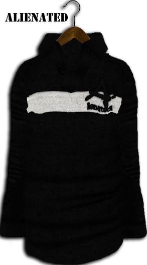 .::()A()::. -Black ::1Stripe:: Rugby Polo