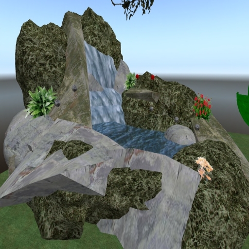 boxed water fall 35 prims 7 poses