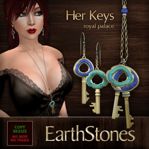EarthStones Her Keys Necklace & Earrings - Royal Palace (BOX)