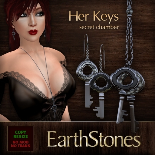 EarthStones Her Keys Necklace & Earrings - Secret Chamber (BOX)
