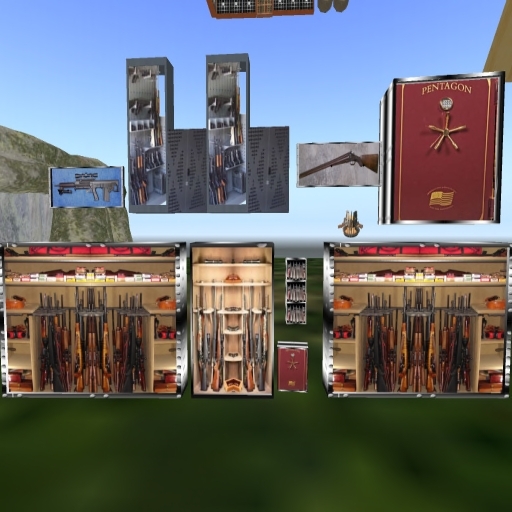 boxed gun cabnest and 2 safes for godfather house