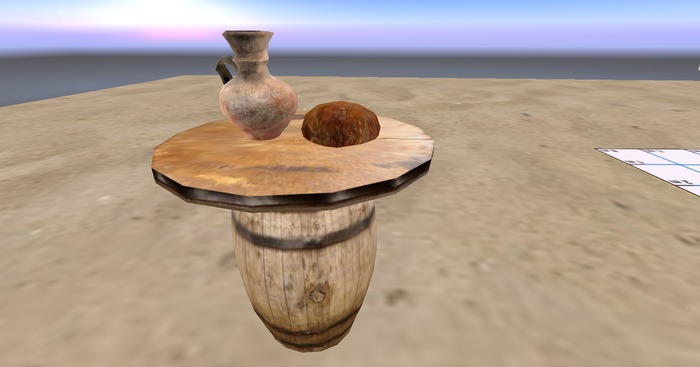 Barrel with milk&bread