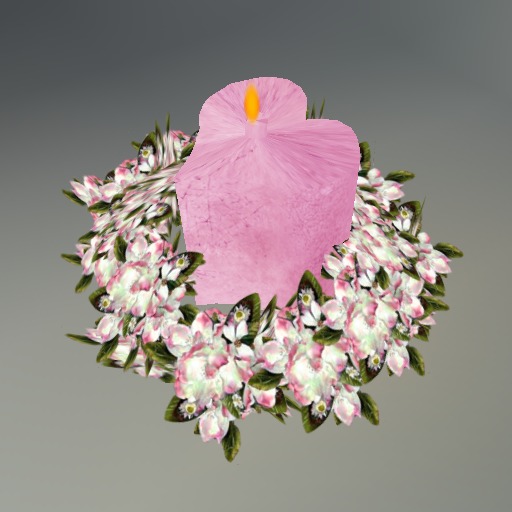 Multicolor Magnolia Sculpt Centerpiece w/Mult Heart Prayer Cand
