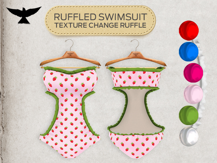Lark - Ruffled Swimsuit - Strawberry