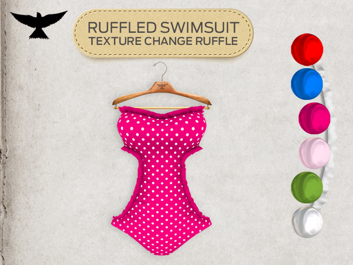 Lark - Ruffled Swimsuit - Hot Pink