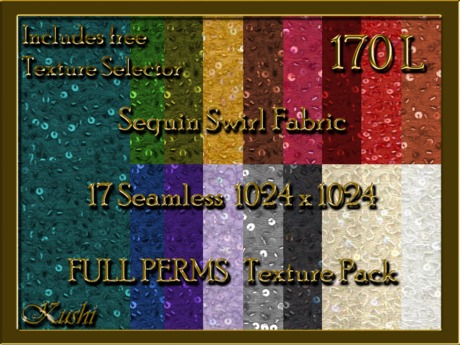 Sequin Texture Unity Second Life Marketplace - *Kushi* Sequin Swirl Fabric Seamless Texture ...
