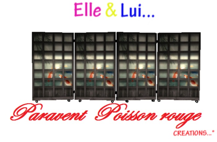 paravent poisson rouge