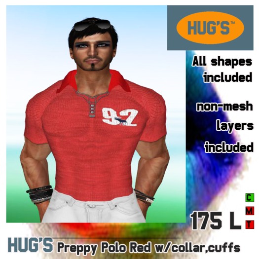 HUG'S Preppy Polo RED