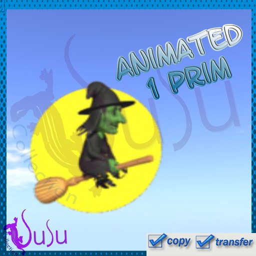 susu-Witch on Broom - animated - 1 prim