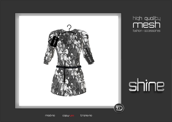  shine by [ZD] - MESH - Belted Mini Dress