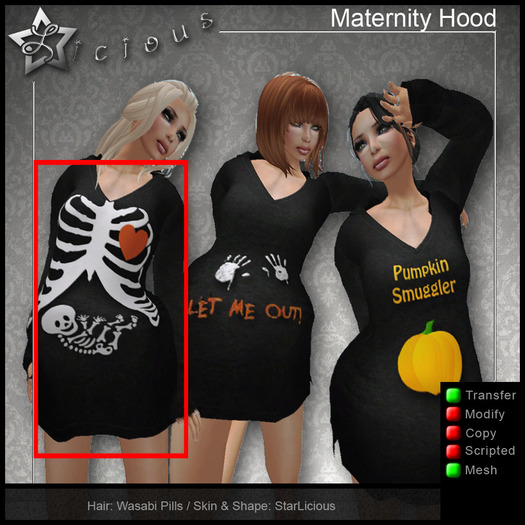 StarLicious-Maternity Hood-Skelleton