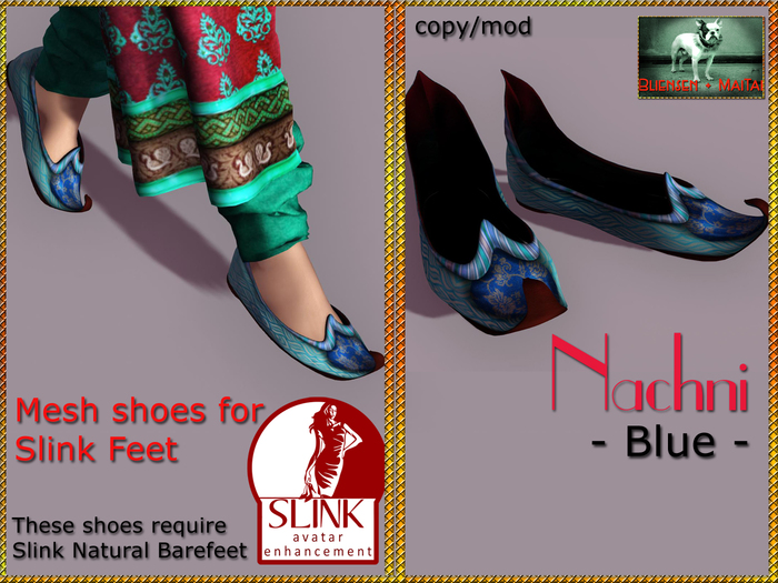 Bliensen + MaiTai - Nachni Flats - Shoes for Slink Feet - Blue 