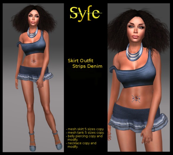 SkirtOutfitStripsDenimMesh-Syfe