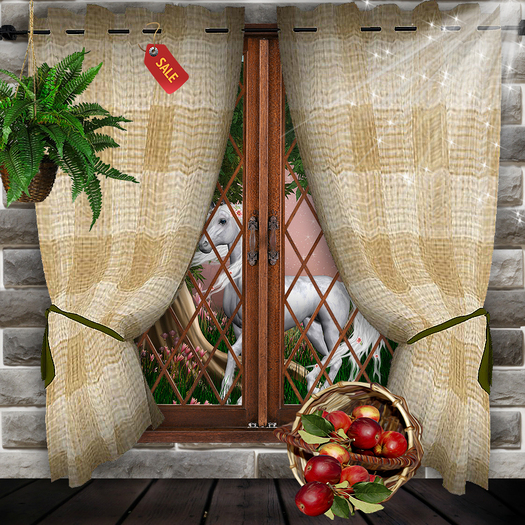 Rustic mesh curtain drapes 9