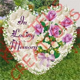 W28SV Small In Loving Memory Lilac Roses Heart Wreath (Rezz Me)
