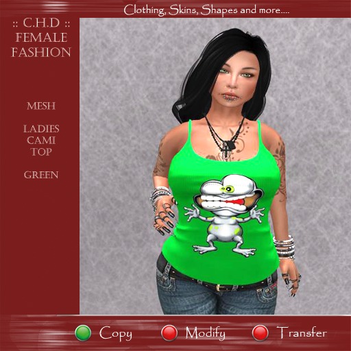 .::[> C.H.D <]::. Mesh_Ladies_Cami Top Green - Crazy