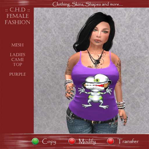 .::[> C.H.D <]::. Mesh_Ladies_Cami Top Purple - Crazy