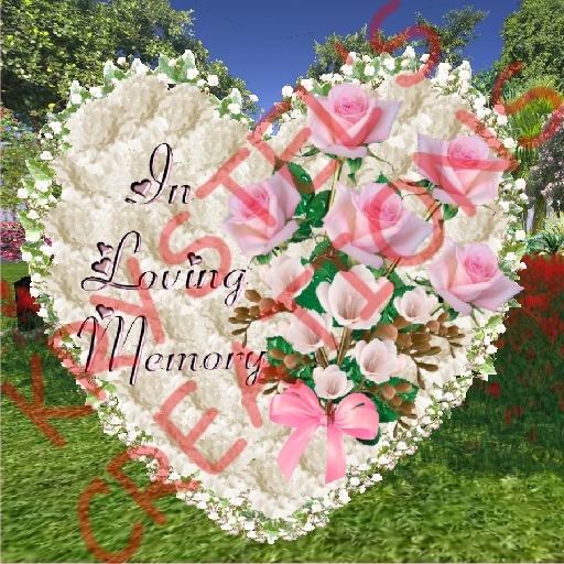 W32SV Small In Loving Memory Pink Roses Heart Wreath (Rezz Me)