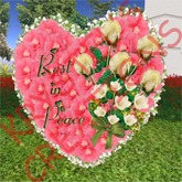 W30SV Small In Loving Memory White Roses Heart Wreath (Rezz Me)