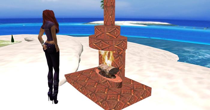 Hammered Copper Tile Fireplace