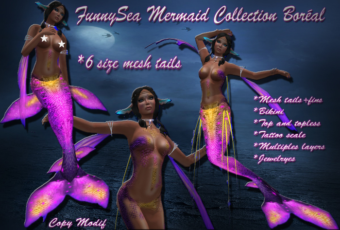 Mesh tail FunnySea Mermaid Collection Boreal 