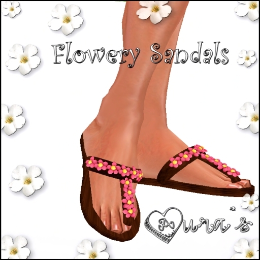 *Aura's* Flowery Sandal - Pink