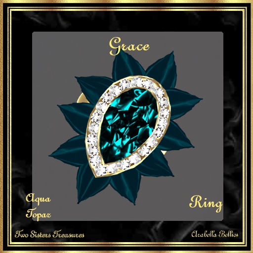 TST - GRACE AQUA TOPAZ RING YG.