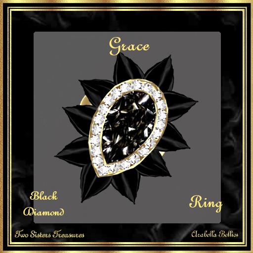 TST - GRACE BLACK DIAMOND RING YG.