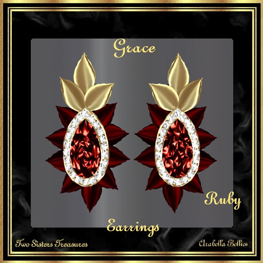 TST - GRACE RUBY EARRINGS YG.
