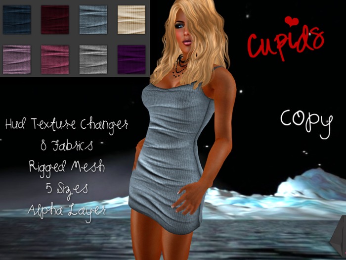 CUPIDS Mesh-Knit Tank Dress with 8 Texture Hud