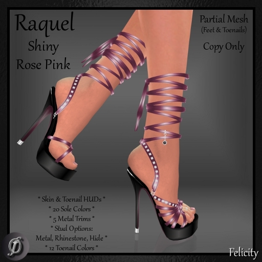 *Felicity* Raquel Stilettos - Shiny Rose Pink High Heels Partial Mesh (20 Shoe Sole Colors, Trim & Stud Options) Sandals