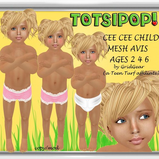 TOTSIPOP! Child Mesh Avatar Set of Three - CeeCee