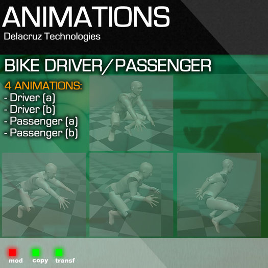 ANIMATIONS - BIKE DRIVER-PASSENGER