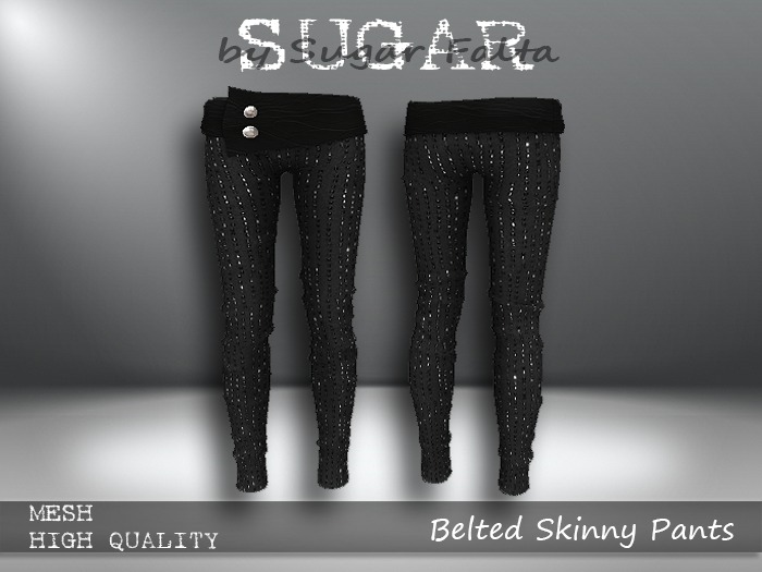 SUGAR Belted Skinny Pants LUSH Boxed