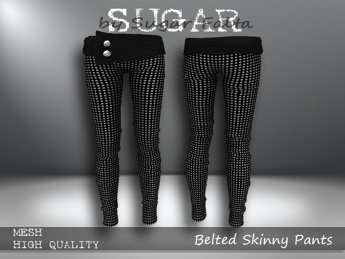 SUGAR Belted Skinny Pants STUDDED Boxed