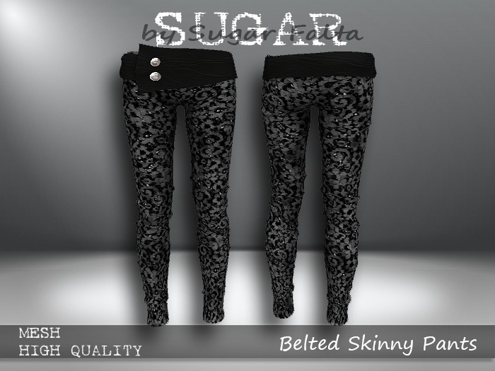 SUGAR Belted Skinny Pants ORNATE Boxed