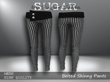 SUGAR Belted Skinny Pants GINGHAM Boxed