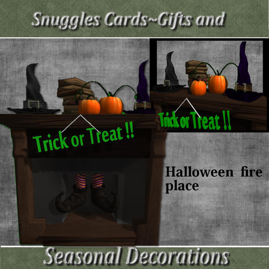 Halloween fire place By Snuggles 