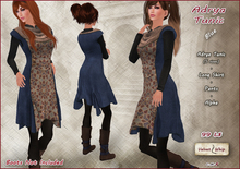 [V/W] Adrya Tunic Blue - Medieval or Fantasy outfit with tunic dress, undershirt, pants