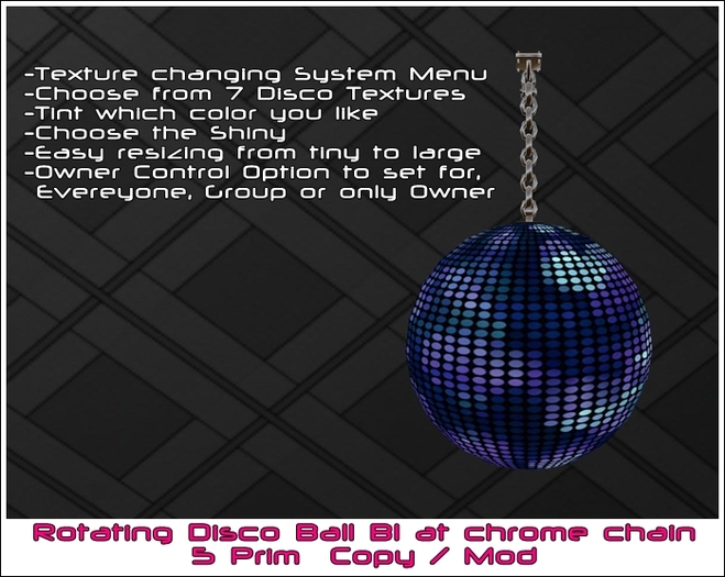 Discokugel B1 (Menu mit 7 Disco Texturen)
